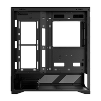 Boîtier de jeu PC AOJIE avec écran LCD, boîtier de jeu ATX de taille moyenne, boîtier de jeu Micro Desk, châssis de boîtier d'ordinateur en verre trempé