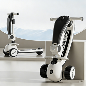 Trottinette pliable pour enfants, garçons et filles, <span class=keywords><strong>avec</strong></span> lumières musicales clignotantes, jouet de voiture à roulettes, trottinette à <span class=keywords><strong>assise</strong></span> - Product Image 2