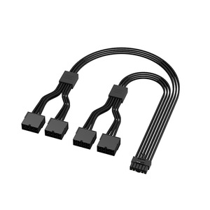 สายเคเบิลอะแดปเตอร์ 12+4P ถึง 8P4 สำหรับการ์ดกราฟิก 4090 สายทองแดงขยายส่วนยาว หัวต่อแบบถักสีดำ - Product Image 3