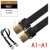 Cable plano flexible HDMI FPV FPC FFC hembra a macho, adaptador de 90 grados arriba/bajo, cable de extensión plano de cinta FPC de 10 cm, paso de 20 pines
