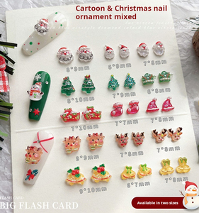 Breloques pour ongles de Noël en forme de dessin animé, décorations d'arbre, accessoires 3D pour nail art pour manucure de fêtes - Product Image 6