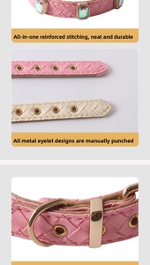 Nouveau Collier pour Animaux de Compagnie en Cuir PU Brodé de Strass Colorés 2026 avec Boucle à Pression Métallique Style Unique pour Chats et Chiens - Product Image 6