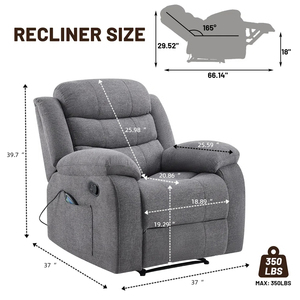 Sofá Reclinable de Cuero y Tela CY Moderno y Ajustable para Cine en Casa VIP, Sillón Reclinable Popular con Altavoz Bluetooth - Product Image 6