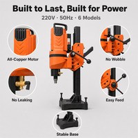 Machine de forage à noyau diamanté pour béton, 220V 50Hz, moteur tout cuivre, perceuse à noyau humide pour mur en béton armé