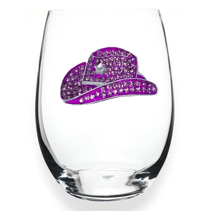 Gobelets à vin en cristal à tige inspirés d'un chapeau de cowboy rose de haute qualité OEM vente en gros - Product Image 4