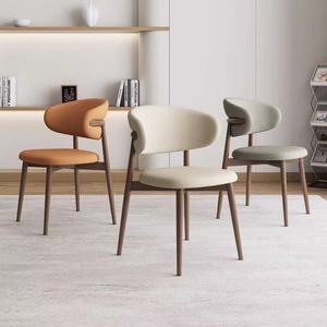 Chaise de salle à manger portable et amovible de style nordique moderne et simple, en bois, avec dossier rembourré de luxe, idéale pour la maison, l'appartement et l'hôtel - Product Image 5