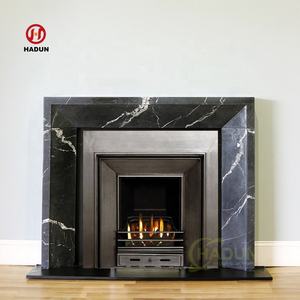 <span class=keywords><strong>Cheminée</strong></span> en <span class=keywords><strong>marbre</strong></span> noir sculptée à la main avec <span class=keywords><strong>peinture</strong></span> dorée - Product Image 6