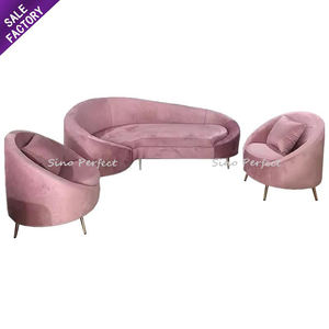 Juego de Sofás de Alta Calidad para Decoración de Eventos y Fiestas, Muebles para el Hogar, Bodas, Hoteles, Sofá Rosa para Novios con Patas de Acero Inoxidable - Product Image 1