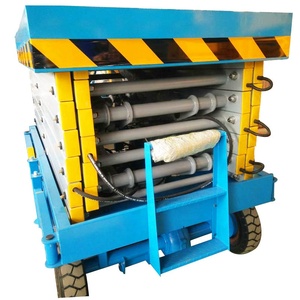 Plataforma de elevación de tijera móvil, elevador hidráulico pequeño de cuatro <span class=keywords><strong>ruedas</strong></span>, 9m - Product Image 4
