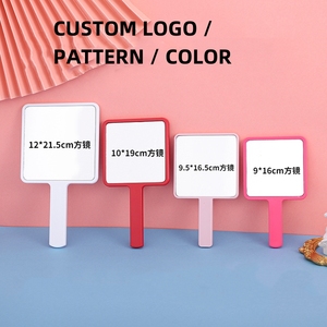 Kích cỡ khác nhau nhựa vuông cầm tay mỹ phẩm xử lý gương xách tay Vanity trang điểm tay gương số lượng lớn với thiết kế logo tùy chỉnh - Product Image 4