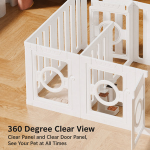 Recinto per Cani da Interno, Box per Cuccioli, Recinzione per Cani Piccoli e Gatti, Traspirante, Impermeabile, Anti-Fuga, Sicura, in Plastica, Montaggio Senza Attrezzi - Product Image 4