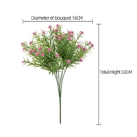 MW66666 Baru Diskon Besar Bunga Plastik Buatan Bunga Gypsophila Warna-warni Buket Bunga Liar Kecil Bayi Napas Mini Bunch untuk