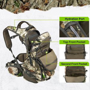 Muestra gratis de gran capacidad Durable 40L Molle Deportes Camuflaje Táctica Senderismo Caza Bolsa de nailon Mochilas tácticas al aire libre - Product Image 4