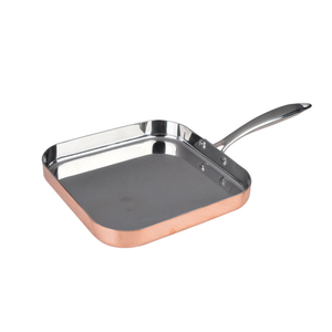 Asador Cuadrado de Acero Inoxidable con Acabado de Espejo, Base de Cobre, Ecológico y Fácil de Limpiar, Cocina de Gas - Product Image 1