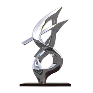 Décoration de jardin moderne pour extérieur Statue abstraite faite à la main Sculpture en métal Animal Acier inoxydable Finition miroir Art de jardin extérieur - Product Image 1