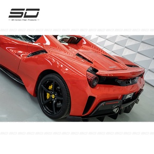 Kit <span class=keywords><strong>de</strong></span> carrocería <span class=keywords><strong>de</strong></span> fibra <span class=keywords><strong>de</strong></span> carbono seco, faldas laterales para parachoques <span class=keywords><strong>de</strong></span> coche, capó para Ferrari 488 GTB/Spider Facelift a estilo <span class=keywords><strong>Pista</strong></span> - Product Image 5