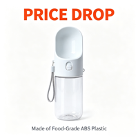 Soldes d'été : Bouteille d'eau portable pour chien 32oz 2 en 1 avec bol en plastique écologique solide pour les voyages, la randonnée et les promenades