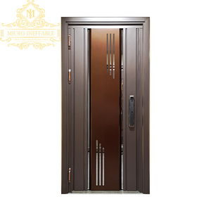 Puerta de entrada de acero moderna a precio de fábrica con modelos de puerta de metal de diseño simple Puertas ignífugas y antirrobo - Product Image 4