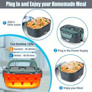 Boîte à lunch chauffante électronique USB en acier inoxydable, grande capacité, rechargeable et portable pour adultes et bureau - Vente en gros - Product Image 3