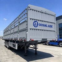Semi-remorque utilitaire de transport de bétail et de marchandises lourdes, à ridelles rabattables, 3 ou 4 essieux, fabriquée en usine