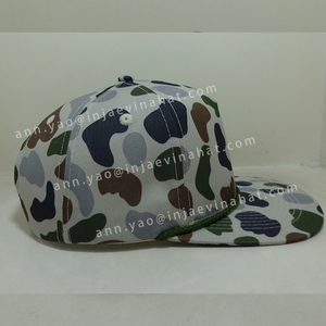OEM Blanc Rétro Camo Chapeaux Réglable Hommes Chasse Snapback Plat Bill Caps Camouflage Trucker Hat Visor Rope Snapback Cap - Product Image 5