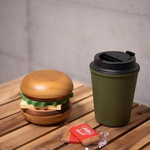 Ensemble de sous-verres en bois de pin naturel en forme de hamburger et de porte-filtre à café pour café et fête - Product Image 6