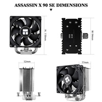 Refroidisseur d'air pour processeur Thermalright Assassin X 90 SE, 4 caloducs, ventilateur PWM TL-G9B, technologie AGHP 4.0, couvercle de dissipateur thermique en aluminium