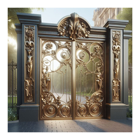 Porte d'entrée principale de villa pivotante latérale en aluminium de luxe scandinave avec batterie de secours