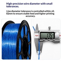 Filament d'imprimante PETG semi-transparent à paillettes, anti-accrochage, impression lisse, filament scintillant de 1,75 mm pour modèles d'art et de décoration