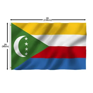 Drapeau des <span class=keywords><strong>comores</strong></span> 100% Polyester avec impression numérique, vente en gros - Product Image 1