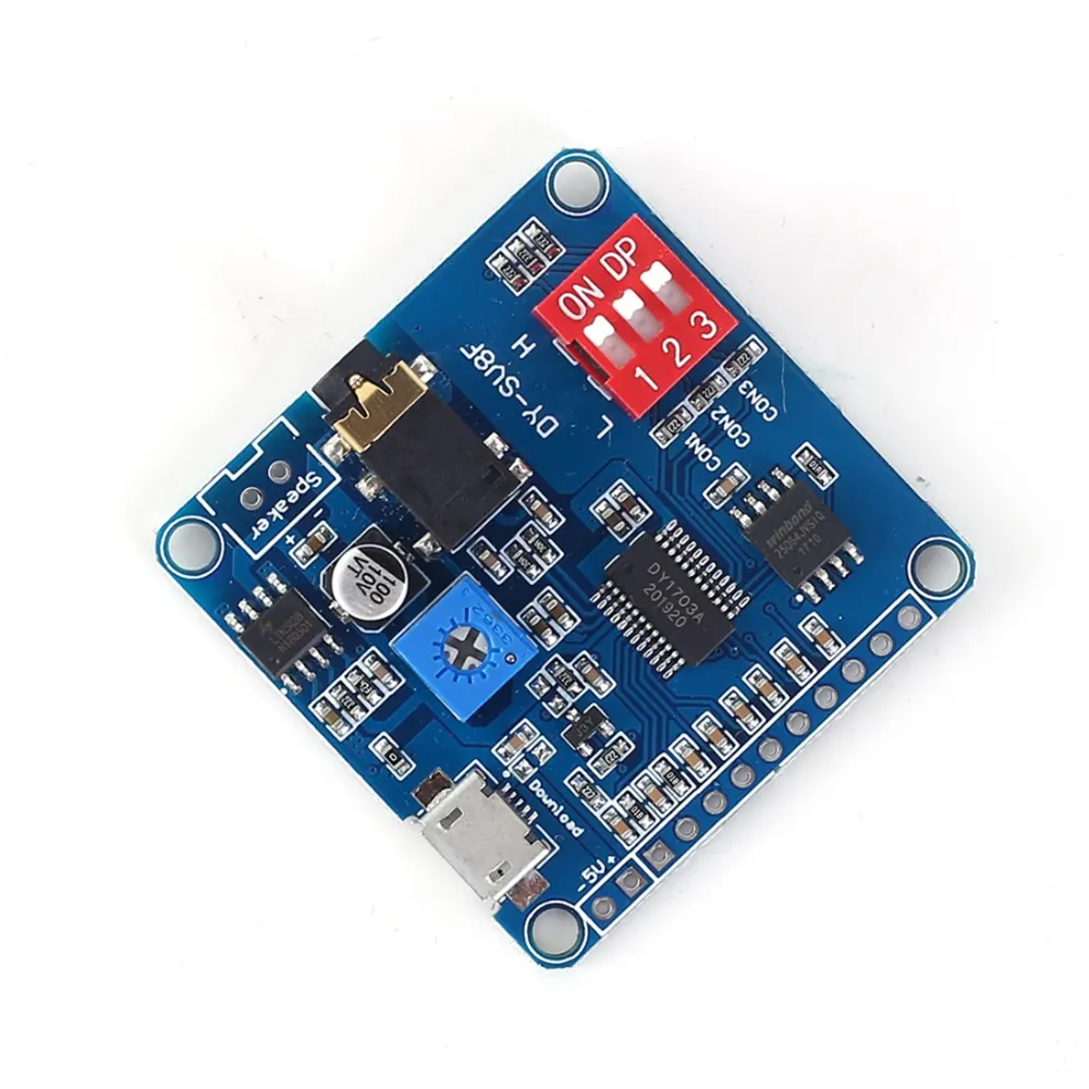 Mô-đun phát lại âm thanh giọng nói mô-đun Máy nghe nhạc MP3 Arduino UART I/O kích hoạt lớp D bảng khuếch đại 5W 8M DY-SV8F lưu trữ thẻ SD/TF