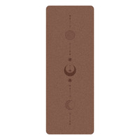 Tapis de yoga en liège naturel PU avec impression des phases lunaires, tapis d'exercice écologique pour le yoga chaud, le Pilates, logo personnalisé disponible
