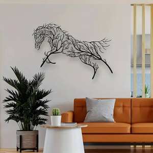 Decoración de Pared Art Deco de Hierro Fundido Negro con Diseño de Rama de Árbol para Sala de Estar, Dormitorio, Tema de Cumpleaños, Diseño Animal - Product Image 3