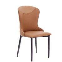 Chaise de salle à manger, revêtement en toile craie, dossier papillon, panneau contrastant, pieds en métal noir inclinés pour restaurant, hôtel, pub et bar