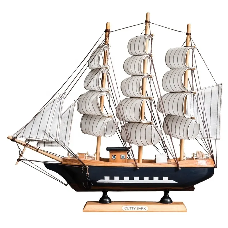 HE-último modelo creativo de barco de vela vintage, adornos de madera, decoración de armario de vino, partición nostálgica, 2023 T