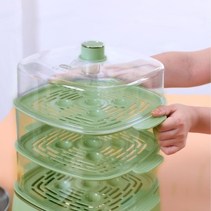 Nắp kính 3 lớp điện 13,7 L dung tích lớn núm màu xanh lá cây loại nồi hấp gia dụng đa năng nấu ăn đa năng - Product Image 3