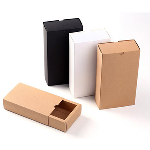 Logotipo personalizado marrón reciclado <span class=keywords><strong>de</strong></span> cartón <span class=keywords><strong>de</strong></span> papel Kraft calcetín embalaje deslizante cajón caja con manga - Product Image 1