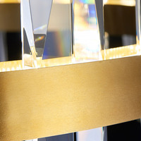 Lampe suspendue de cuisine et de restaurant de style nordique, fabrication en usine, lustre moderne de luxe en cristal K9 pour plafonds hauts
