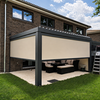 Pergola bioclimatique électrique en aluminium pour jardin, murale, pour véranda et maison