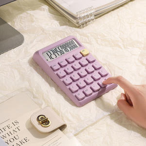 Calculatrice de bureau rose à énergie solaire, affichage à 12 chiffres, matériau ABS, design mignon pour le bureau et l'école - Product Image 2