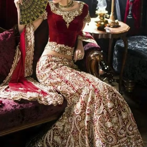 Robe Lehenga Choli de style indien, design royal 2019, pour mariage, avec broderie Zardozi lourde, vêtements indiens et pakistanais ATIYA LIBAS - Product Image 5