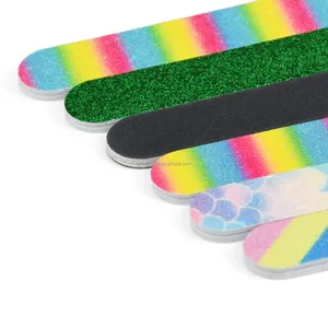 Separate Packaging Multicolor Nail File Printed Custom LOGO Washable Nail File