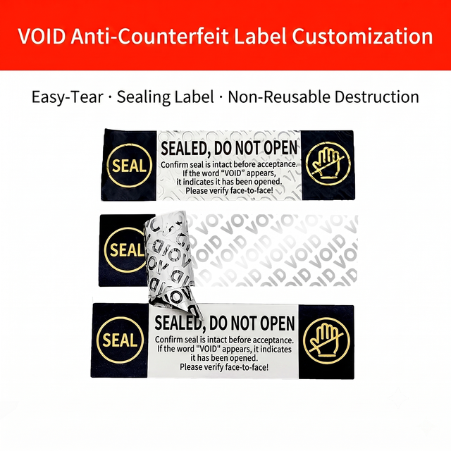 Custom Waterproof Vinyl Adhesive Tamper-Proof Security Sealing Labels Anti-Counterfeit QR Code Warranty Void Stickers for Candle