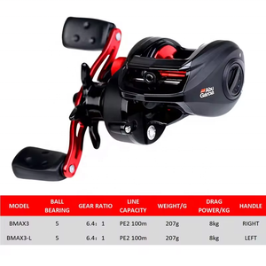 <span class=keywords><strong>Abu</strong></span> <span class=keywords><strong>Garcia</strong></span> BMAX3 <span class=keywords><strong>Moulinet</strong></span> de pêche à lancer Bobine en métal Rapport de vitesse 6.4:1 Max Drag 8kg Ultraléger 207g Baitcasting <span class=keywords><strong>Moulinet</strong></span> de pêche - Product Image 2