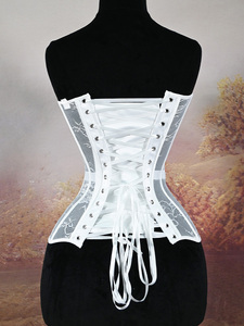 Élégant haut corset structuré sans bretelles en dentelle et maille, style bustier, pour séance photo de mariage, tenue de soirée formelle - Product Image 3