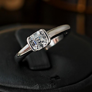 Nuevo 5*5mm <span class=keywords><strong>Asci</strong></span> pagoda corte diamante blanco Cubo de azúcar anillo Nan mujeres ins anillos - Product Image 3