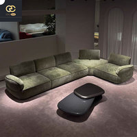 Housse de canapé en tissu pour meubles de salon italiens minimalistes de haute qualité Modèle de conception de villa de luxe Canapé vert en forme de L