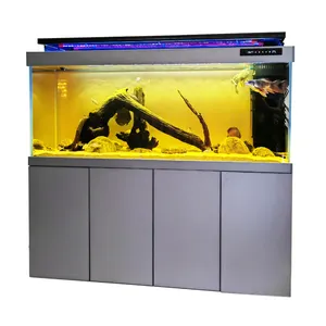Aquarium en verre ultra transparent personnalisé de 200 gallons filtre de fond d'aquarium Koi Arowana Aquarium pour la décoration de bureau à domicile