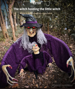 Adornos de Bruja para Halloween, Decoración Luminosa para Jardín, Set de Adornos para Insertar en el Suelo, para Padres e Hijos - Product Image 1