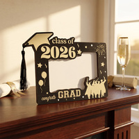 Marco de Fotos Conmemorativo para Graduación 2026, Decoración de Escritorio con Borla y Diseño Hueco con Impresión UV, para Secundaria y Universidad